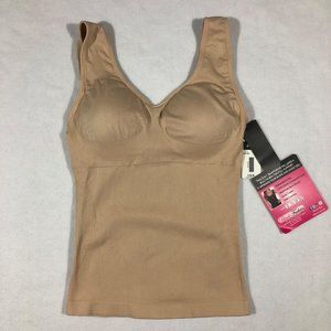 NEW Black Fuchsia Womens M/L 10-14 Nude Seamless Shaper 2-in-1  Cami Bra NWT $59